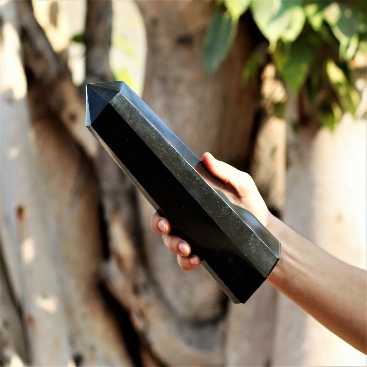 Natural Black Tourmaline Crystal Point Tower 200-700g