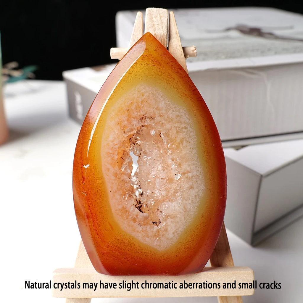 Natural Red Agate Flame Sculpture - Random Colour