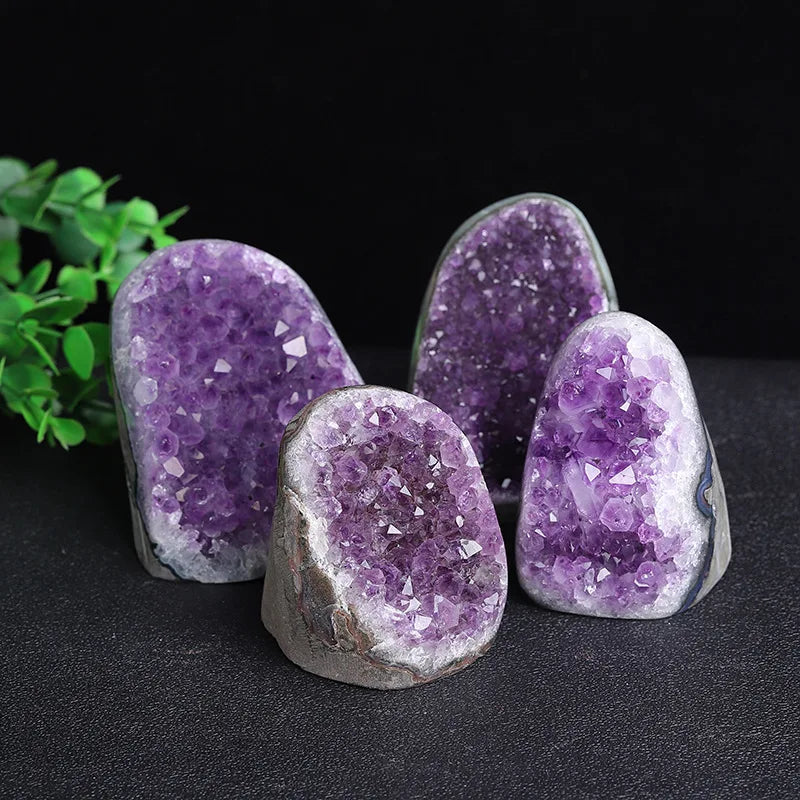 Large Statement Natural Raw Amethyst Geode Cluster