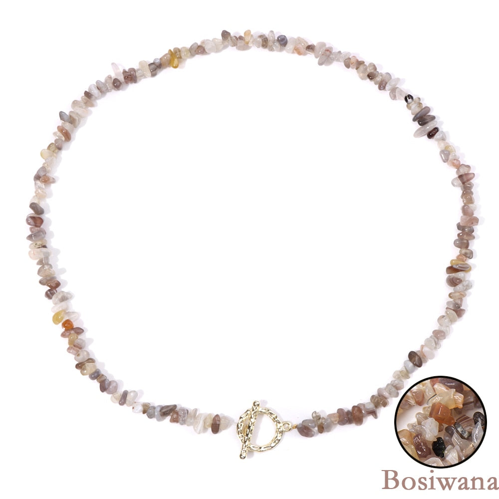 Natural Crystal Chip Interchangeable Choker Necklace/Bracelet