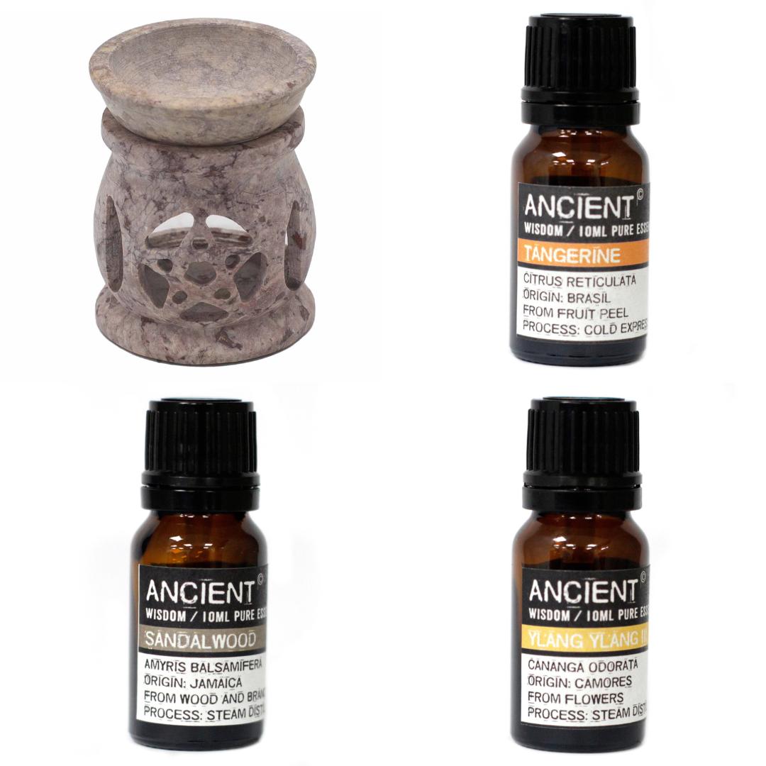 Oil Burner + 3 Essential Oils Bundle - SAVE 20%