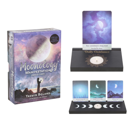 Moonology Manifestation Oracle Cards and 2 Black Stands Bundle - SAVE 15%