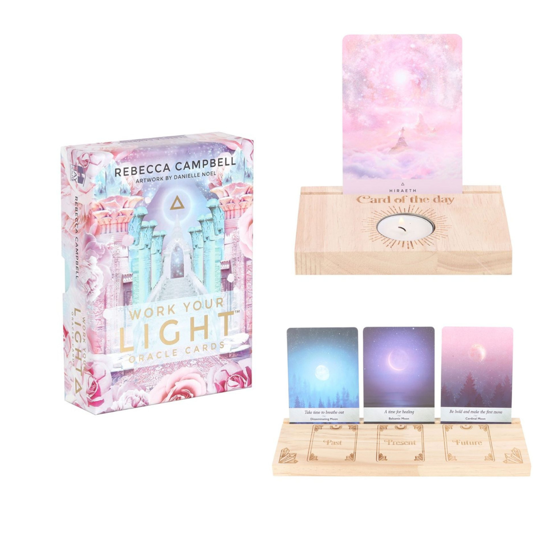 Work Your Light Oracle Cards and 2 Natural Stands Bundle - SAVE 15%