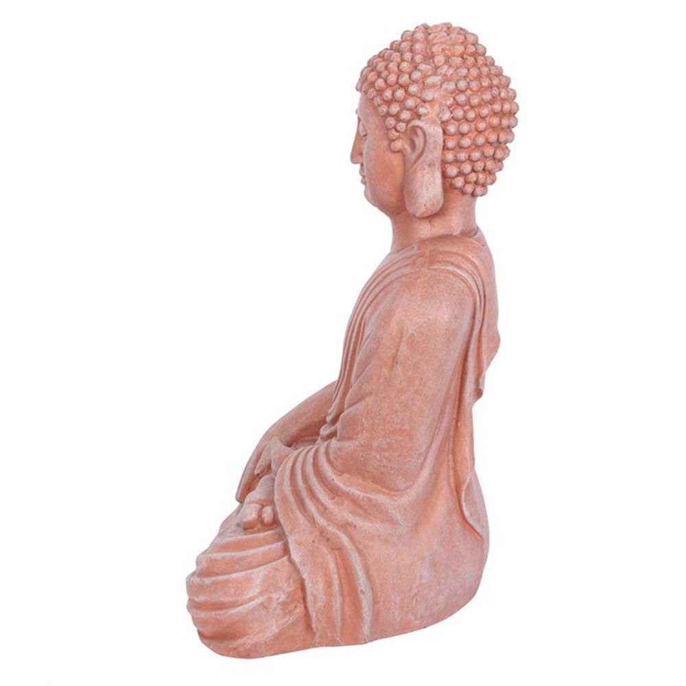 Terracotta Effect Sitting Garden Buddha 52cm