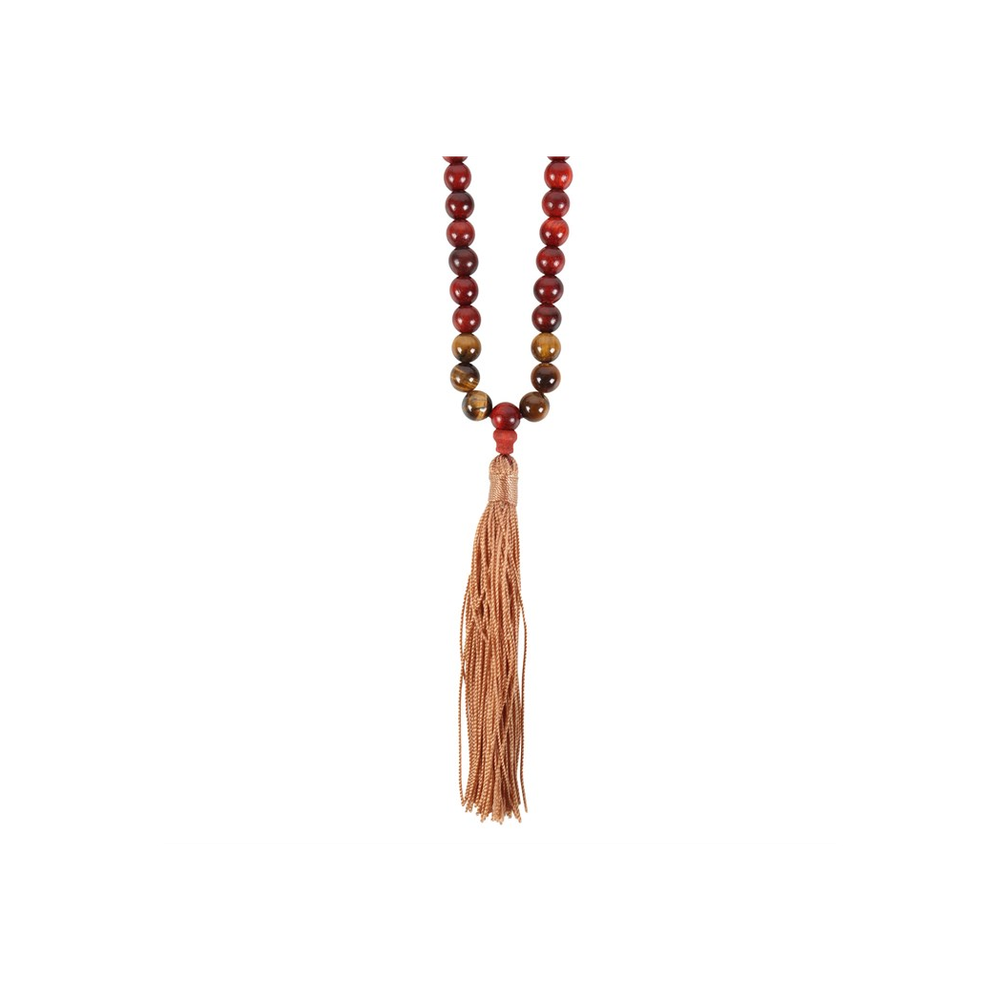 Self Expression Rosewood & Tiger's Eye Mallah Necklace