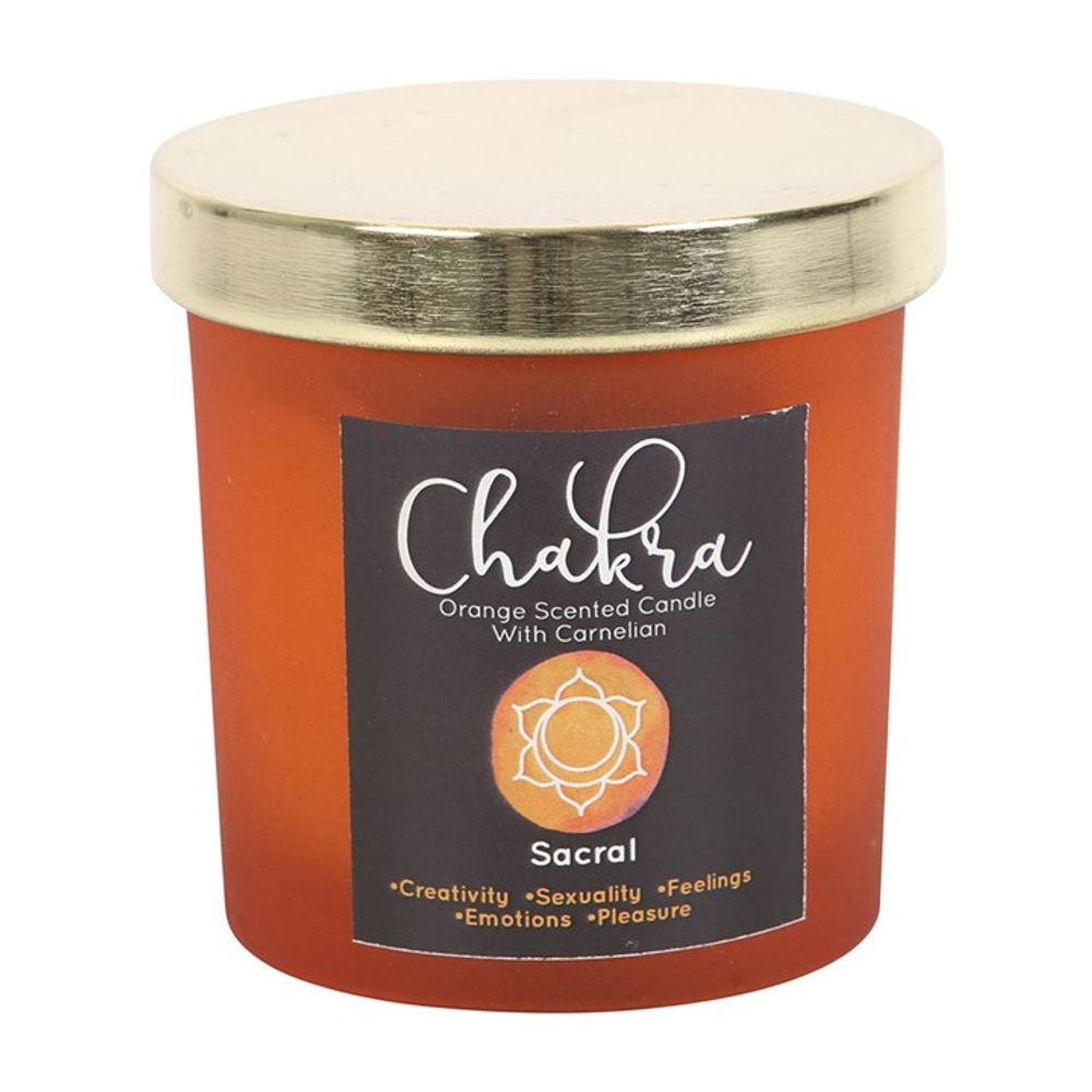 Sacral Chakra Crystal Chip Candle - Orange