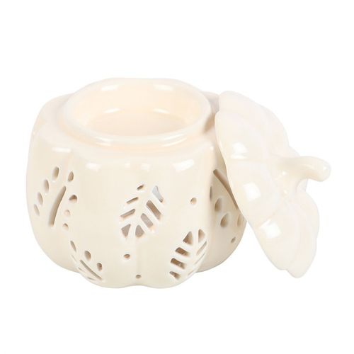 Off White Autumn Leaves Pumpkin Oil Burner