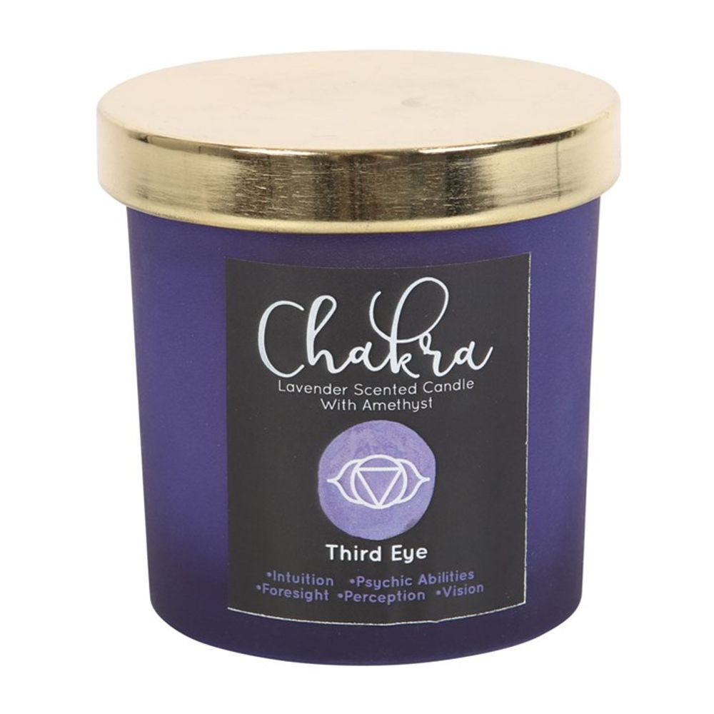 Third Eye Chakra Crystal Chip Candle - Lavender