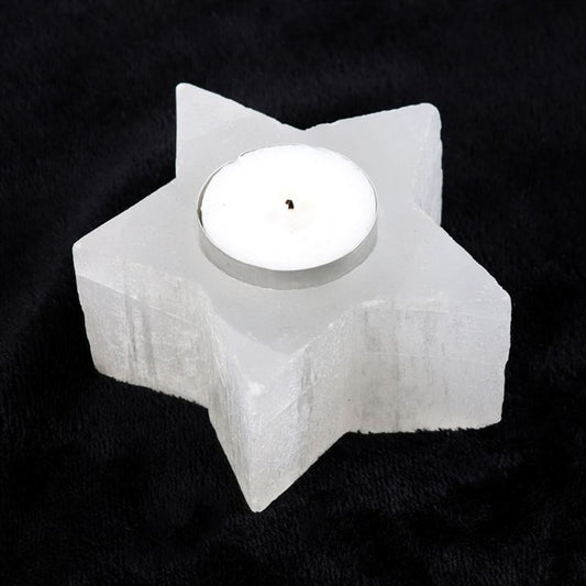 Selenite Star Tealight Holder