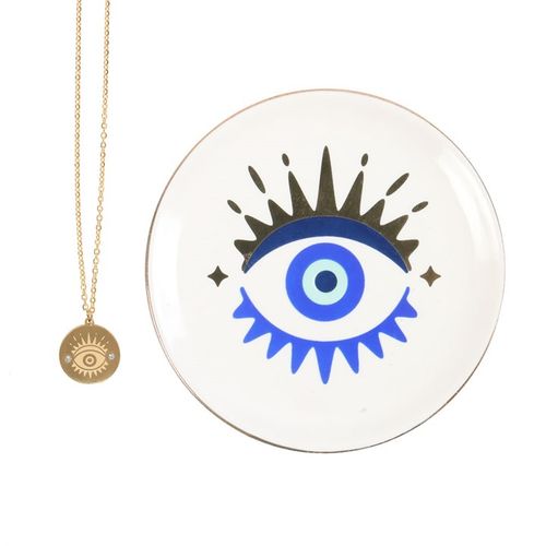All Seeing Eye Necklace & Dish Gift