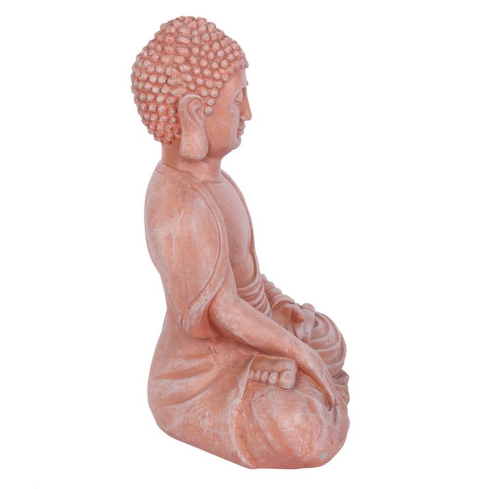 Terracotta Effect Sitting Garden Buddha 52cm