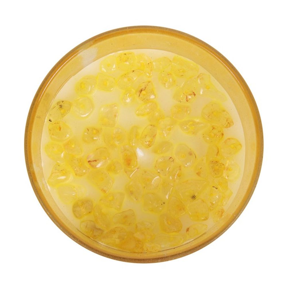 Solar Plexus Chakra Crystal Chip Candle -  Lemon