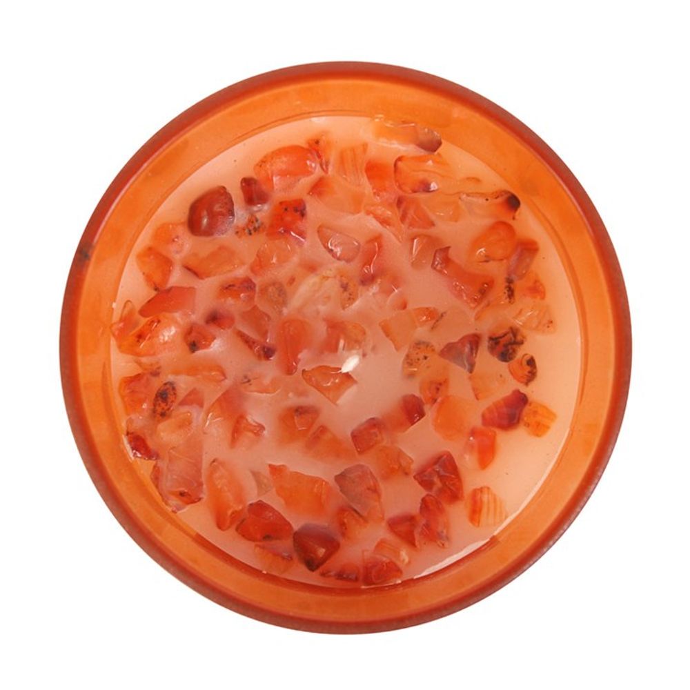 Sacral Chakra Crystal Chip Candle - Orange
