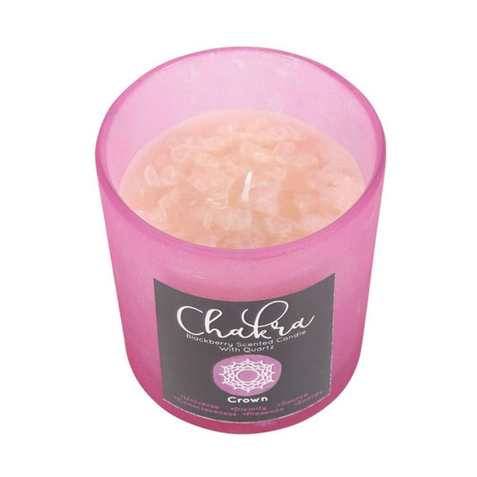 Crown Chakra Crystal Chip Candle - Blackberry