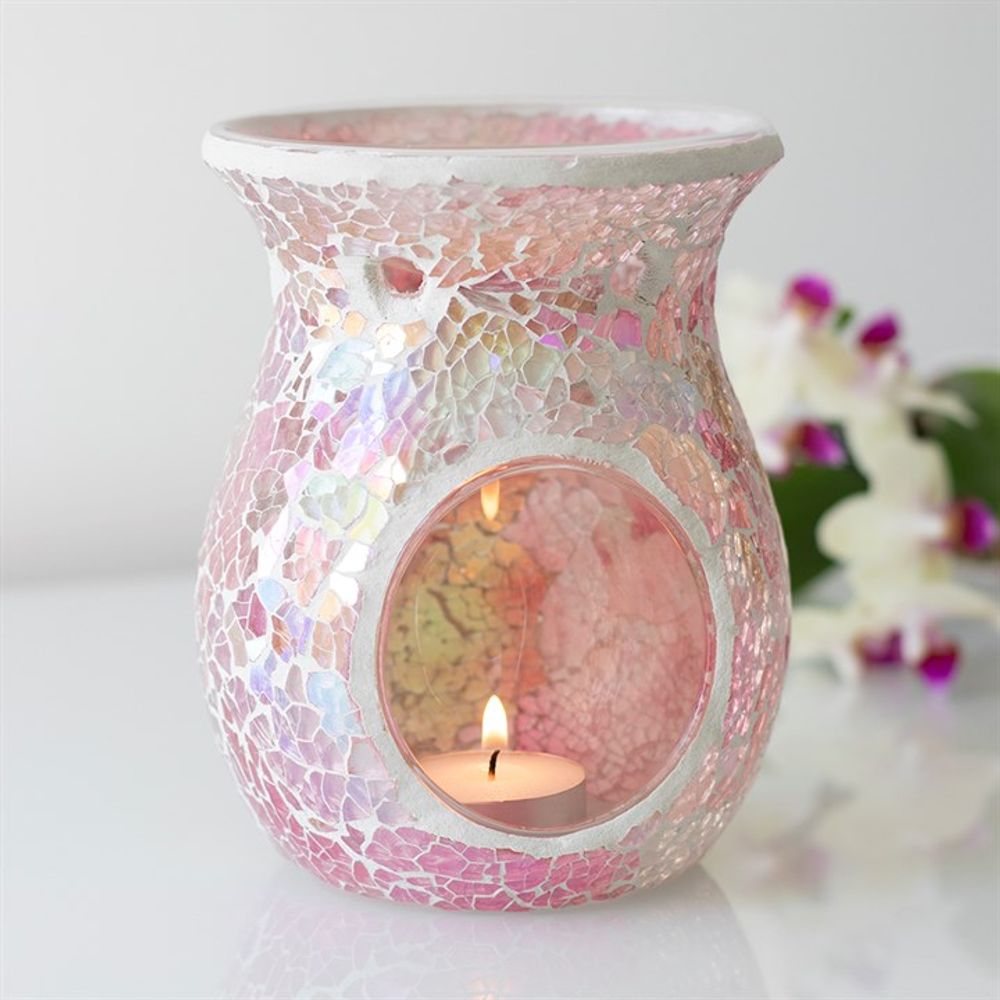 Pink Iridescent Crackle Oil Burner