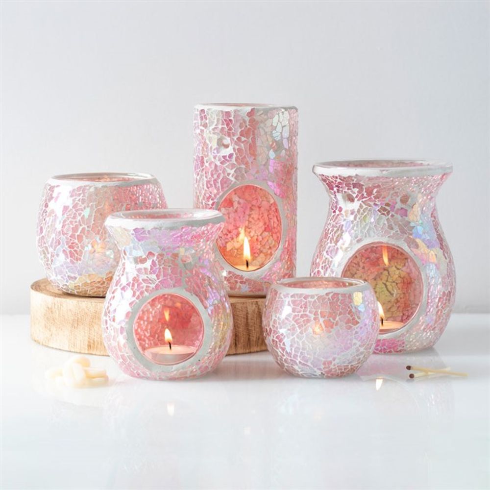 Pink Iridescent Crackle Oil Burner