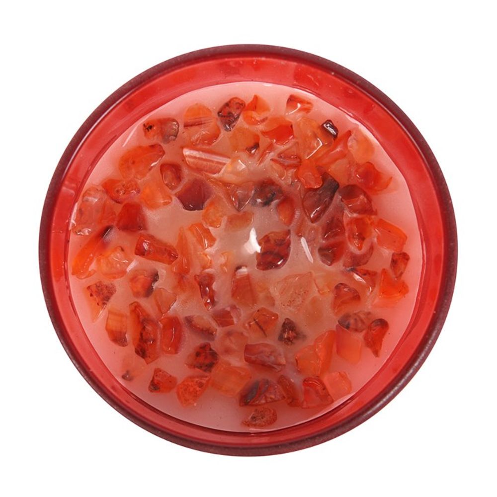 Root Chakra Crystal Chip Candle - Strawberry