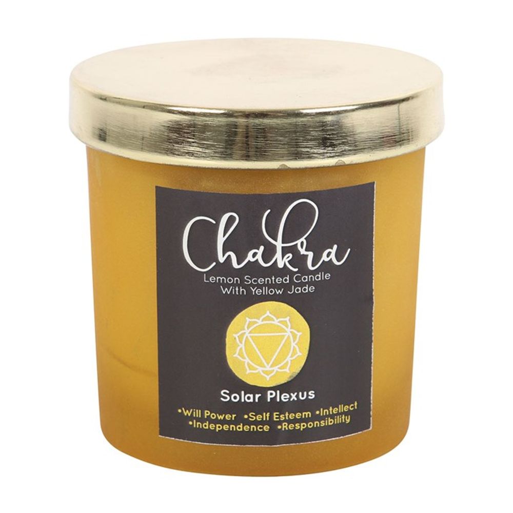 Solar Plexus Chakra Crystal Chip Candle -  Lemon