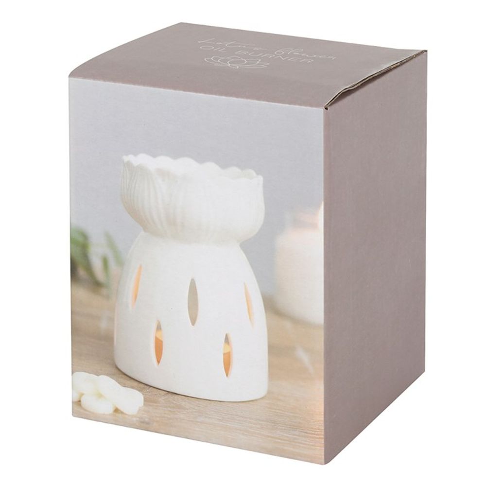 White Gloss Lotus Flower Oil Burner