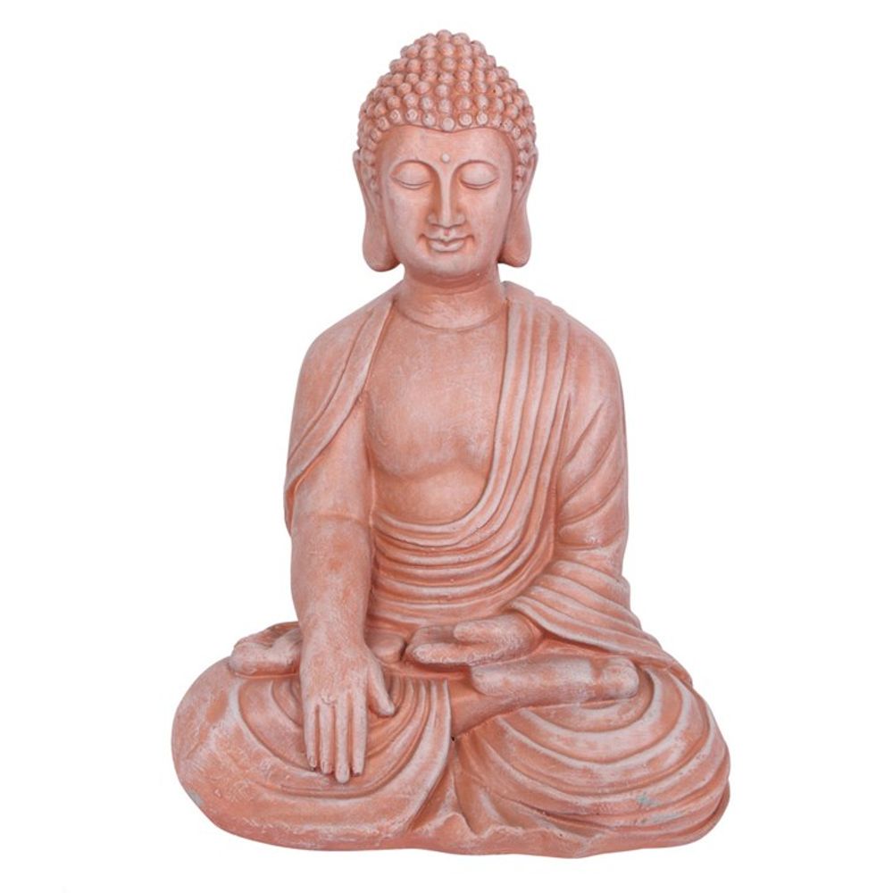 Terracotta Effect Sitting Garden Buddha 52cm