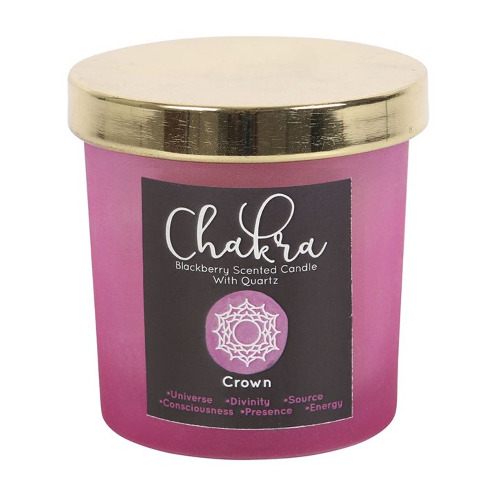 Crown Chakra Crystal Chip Candle - Blackberry