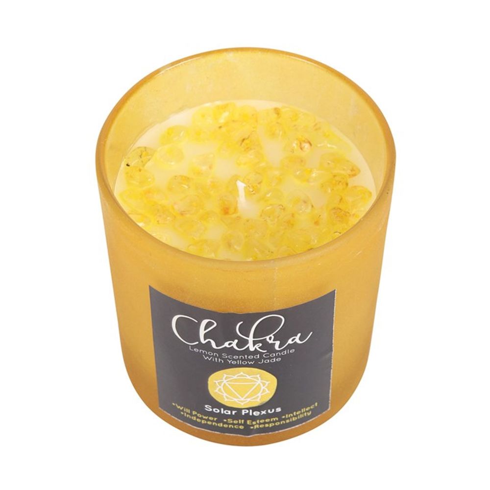 Solar Plexus Chakra Crystal Chip Candle -  Lemon