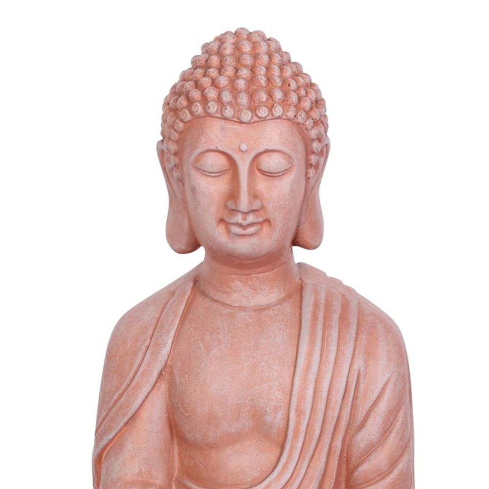 Terracotta Effect Sitting Garden Buddha 52cm