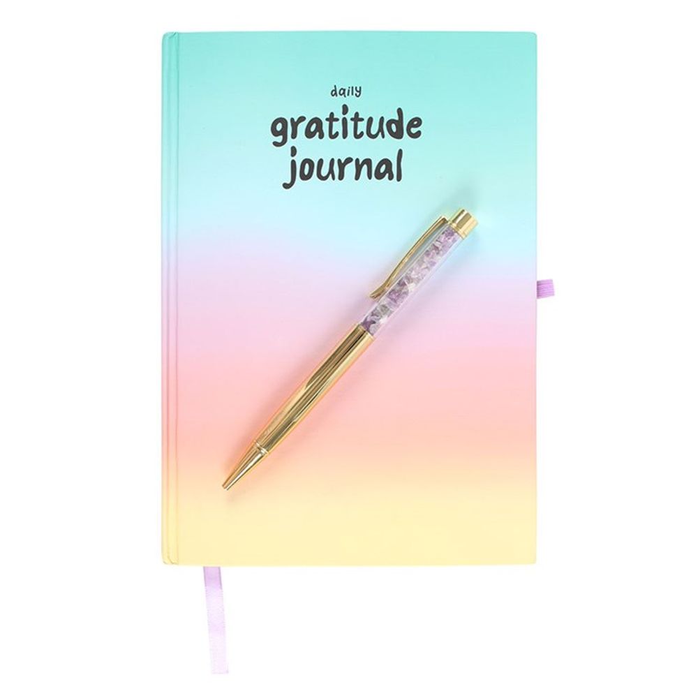 Multicoloured Gratitude Journal with Amethyst Pen