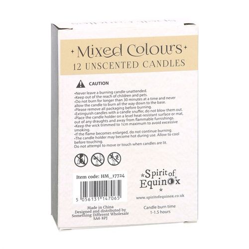 Pack of 12 Mixed Colour Spell Candles