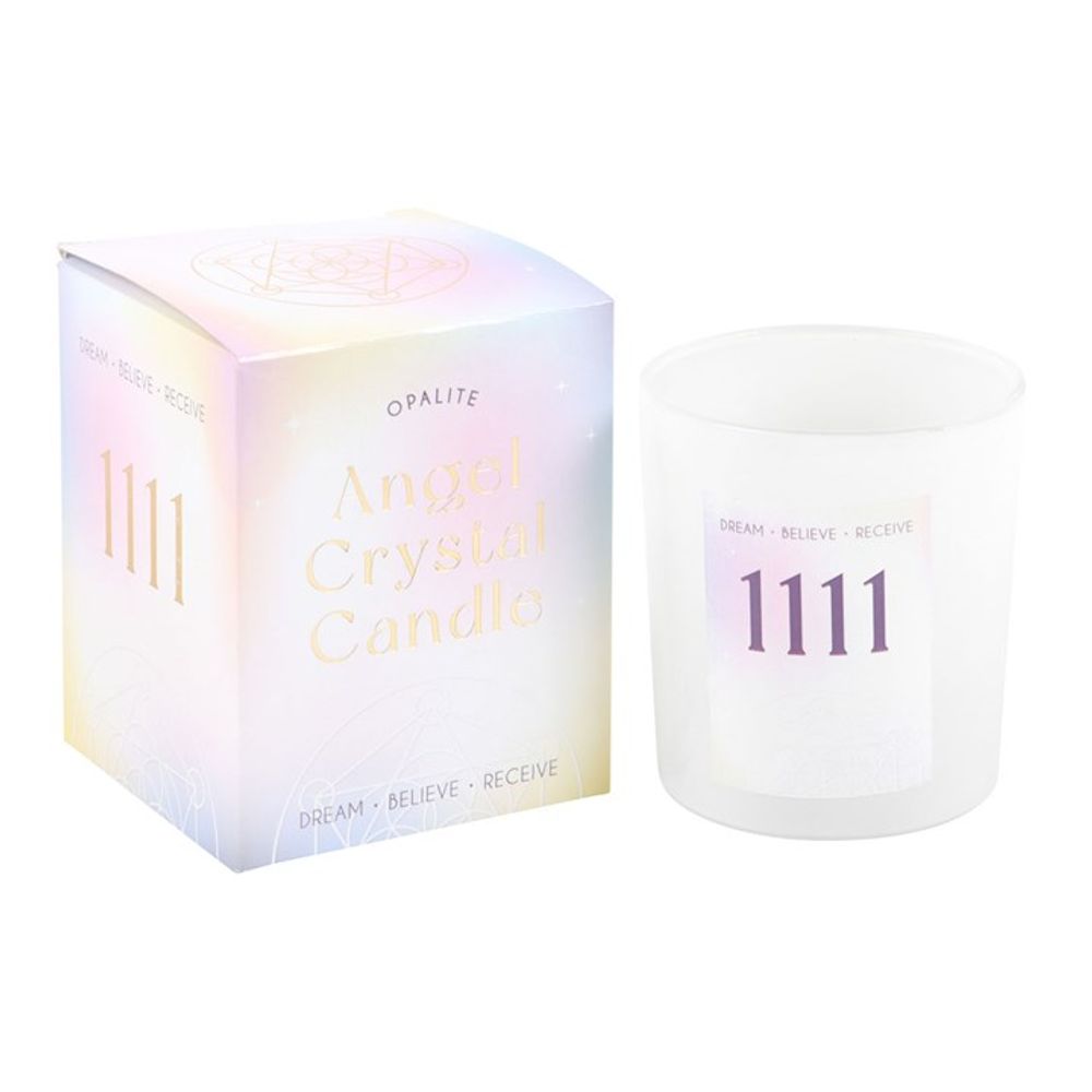 1111 Angel Number Crystal Chip Candle