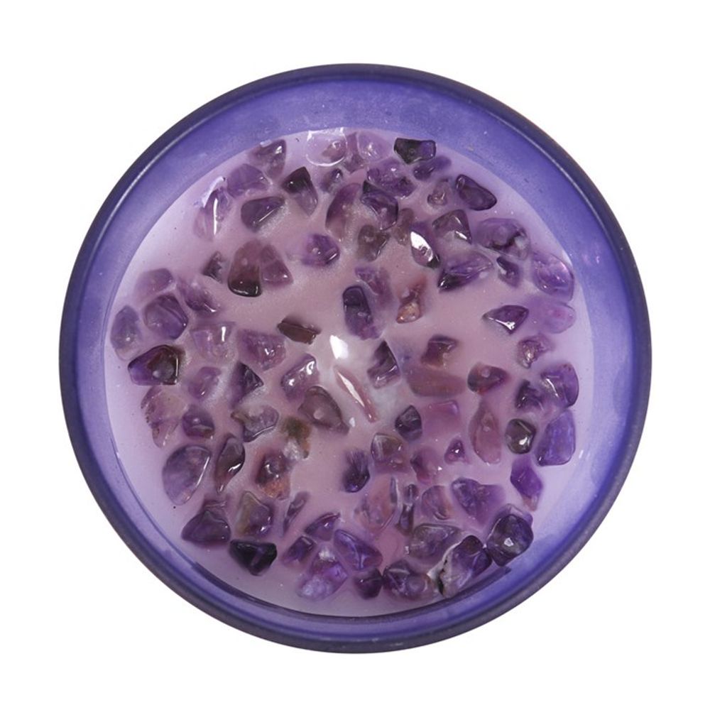 Third Eye Chakra Crystal Chip Candle - Lavender