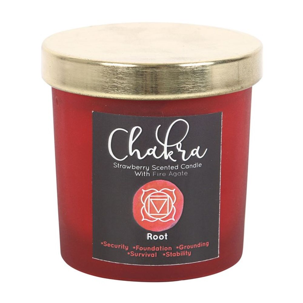 Root Chakra Crystal Chip Candle - Strawberry