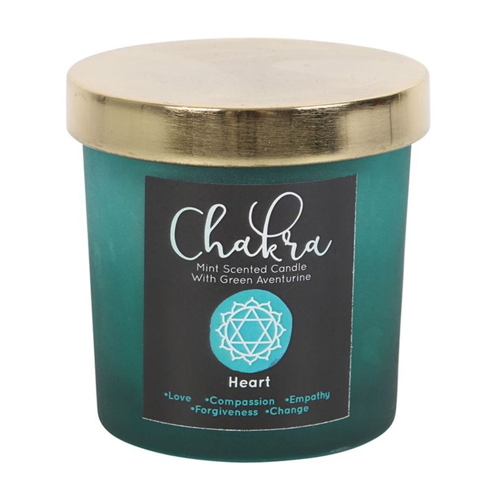 Heart Chakra Crystal Chip Candle- Mint