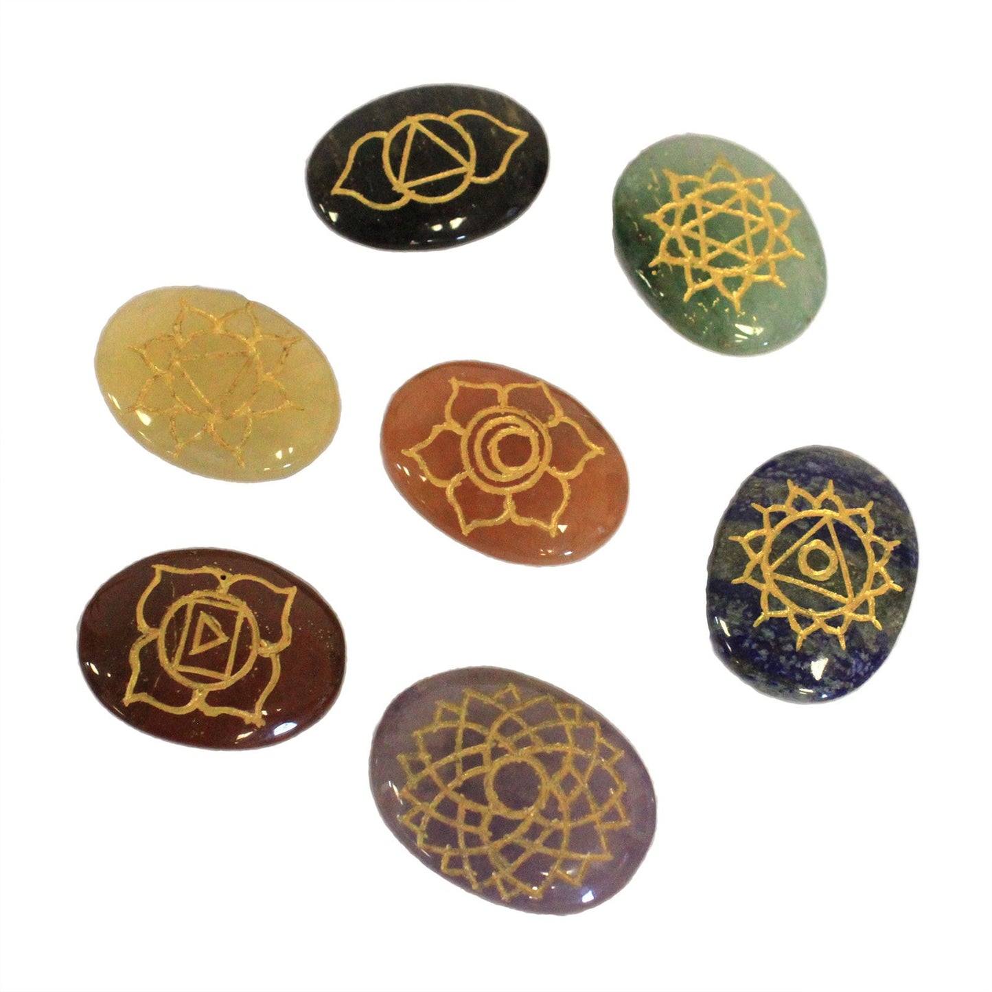 Lrg Stones Chakra Set (oval shape )