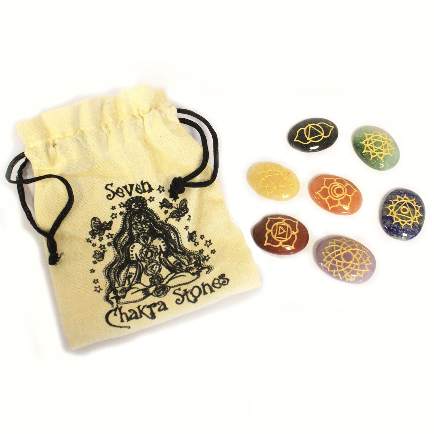 Lrg Stones Chakra Set (oval shape )