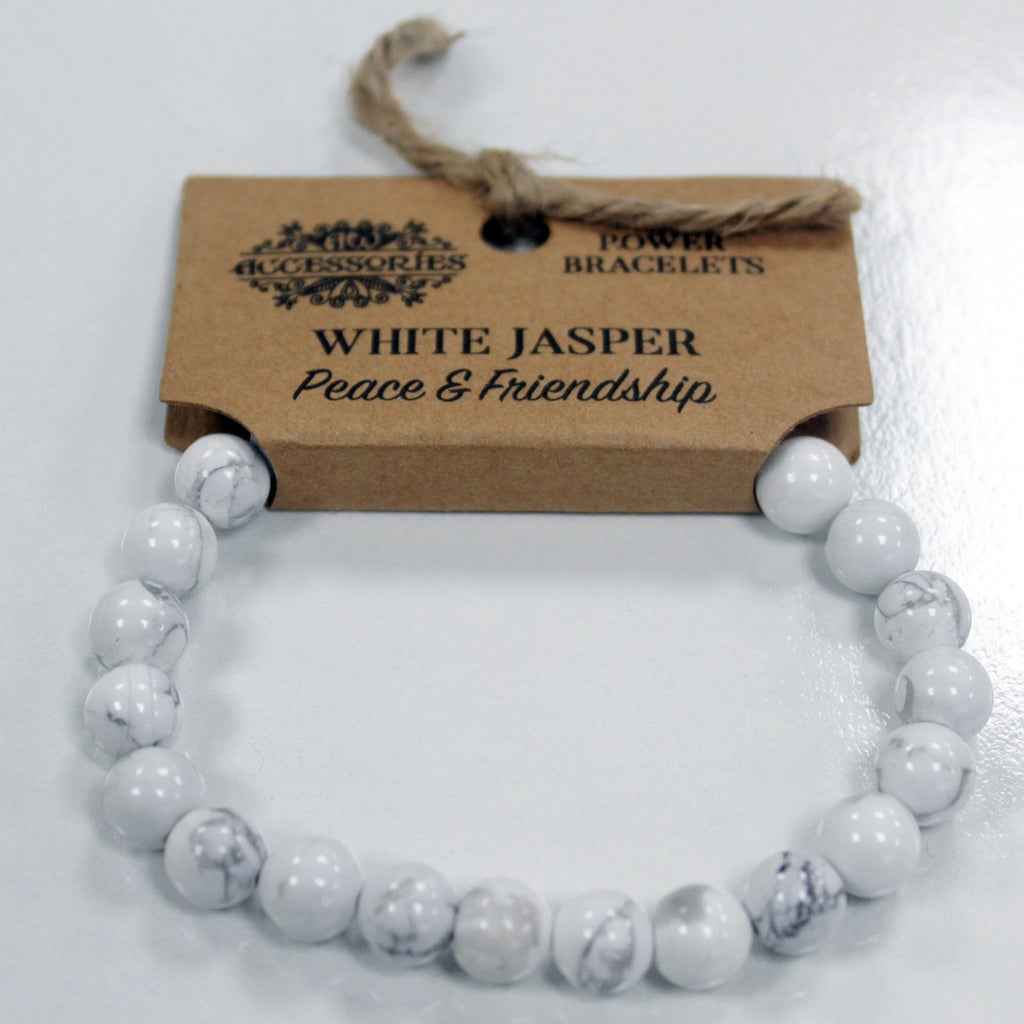 Power Bracelet - Peace & Friendship (White Jasper)