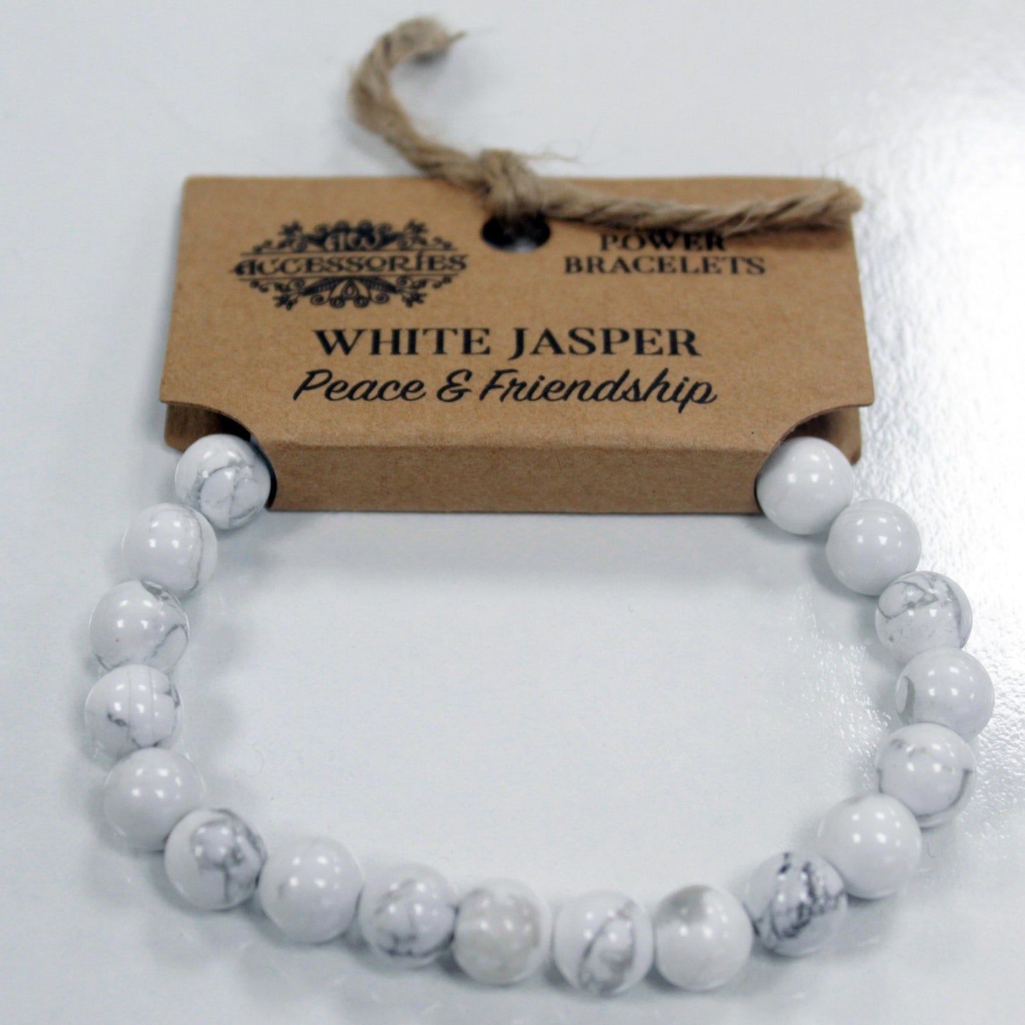 Power Bracelet - Peace & Friendship (White Jasper)