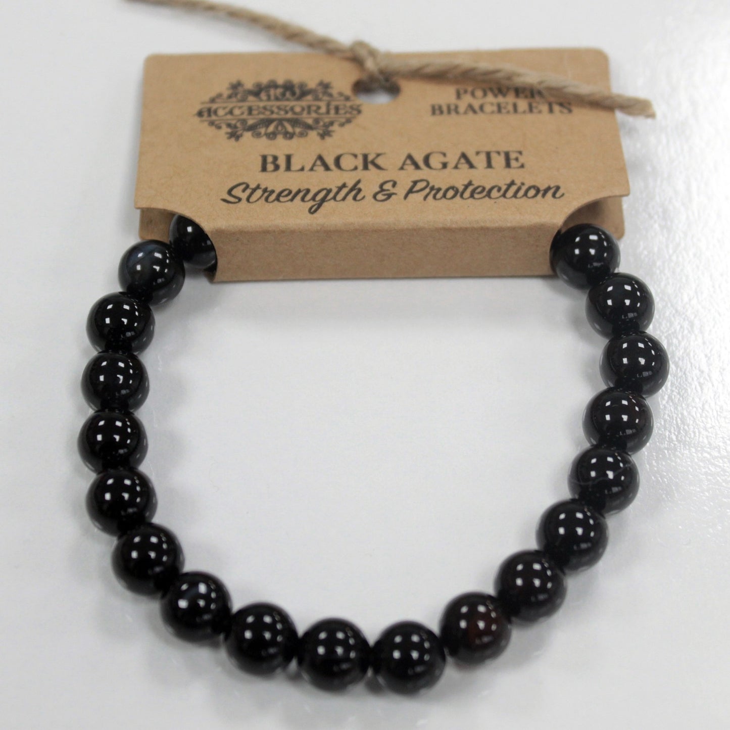 Power Bracelet - Strength & Protection (Black Agate)