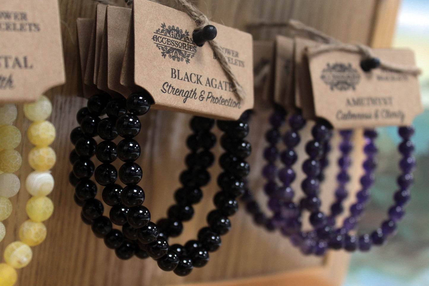 Power Bracelet - Strength & Protection (Black Agate)