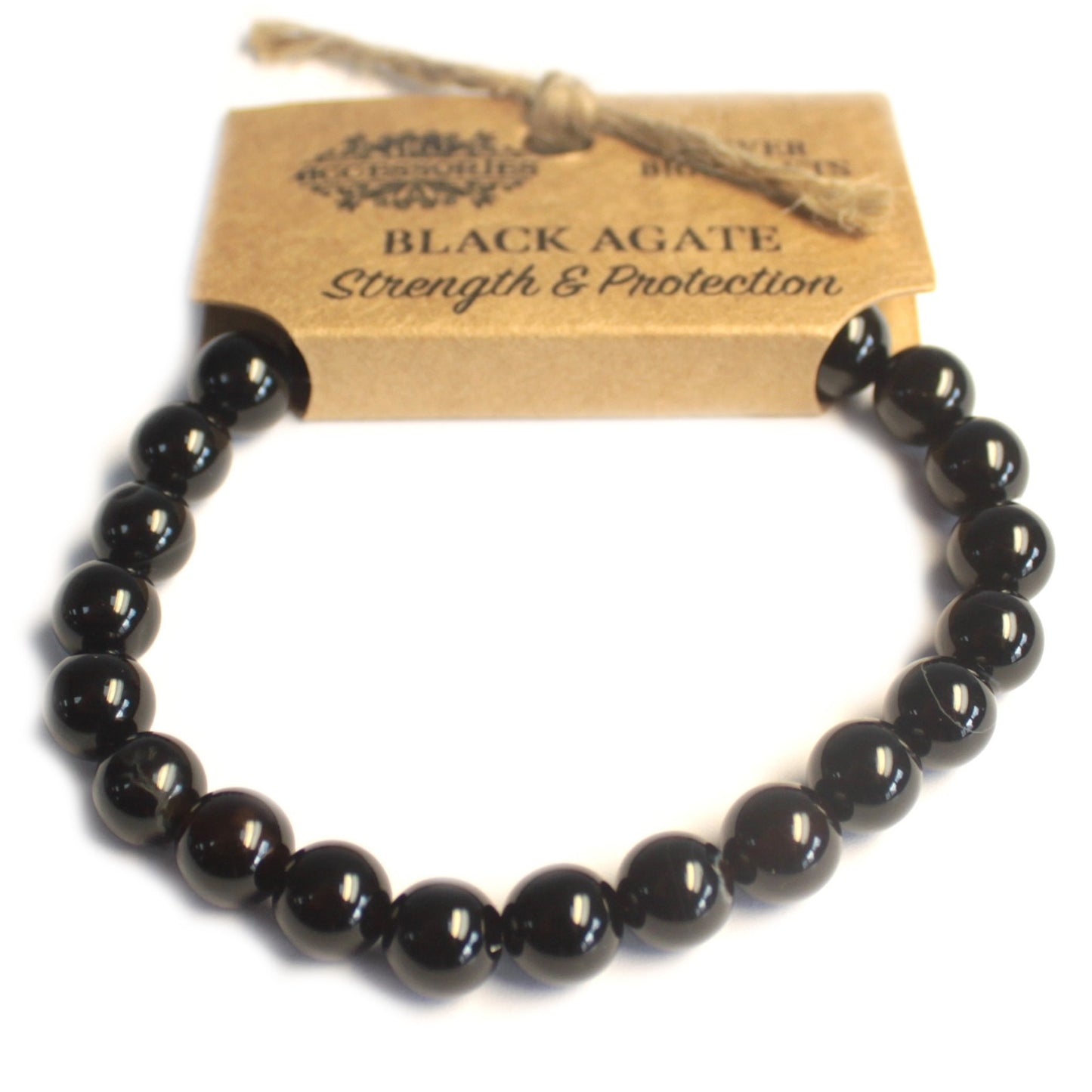 Power Bracelet - Strength & Protection (Black Agate)