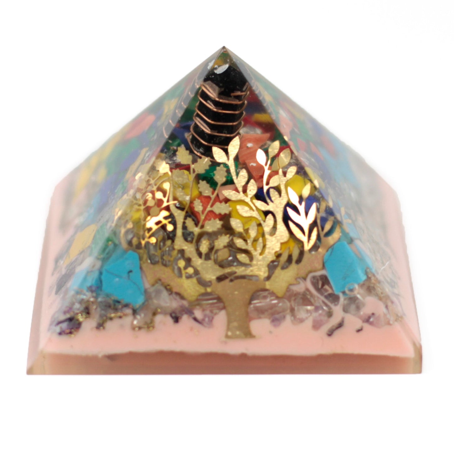 Orgonite Pyramid - Tree (earth base) 70mm