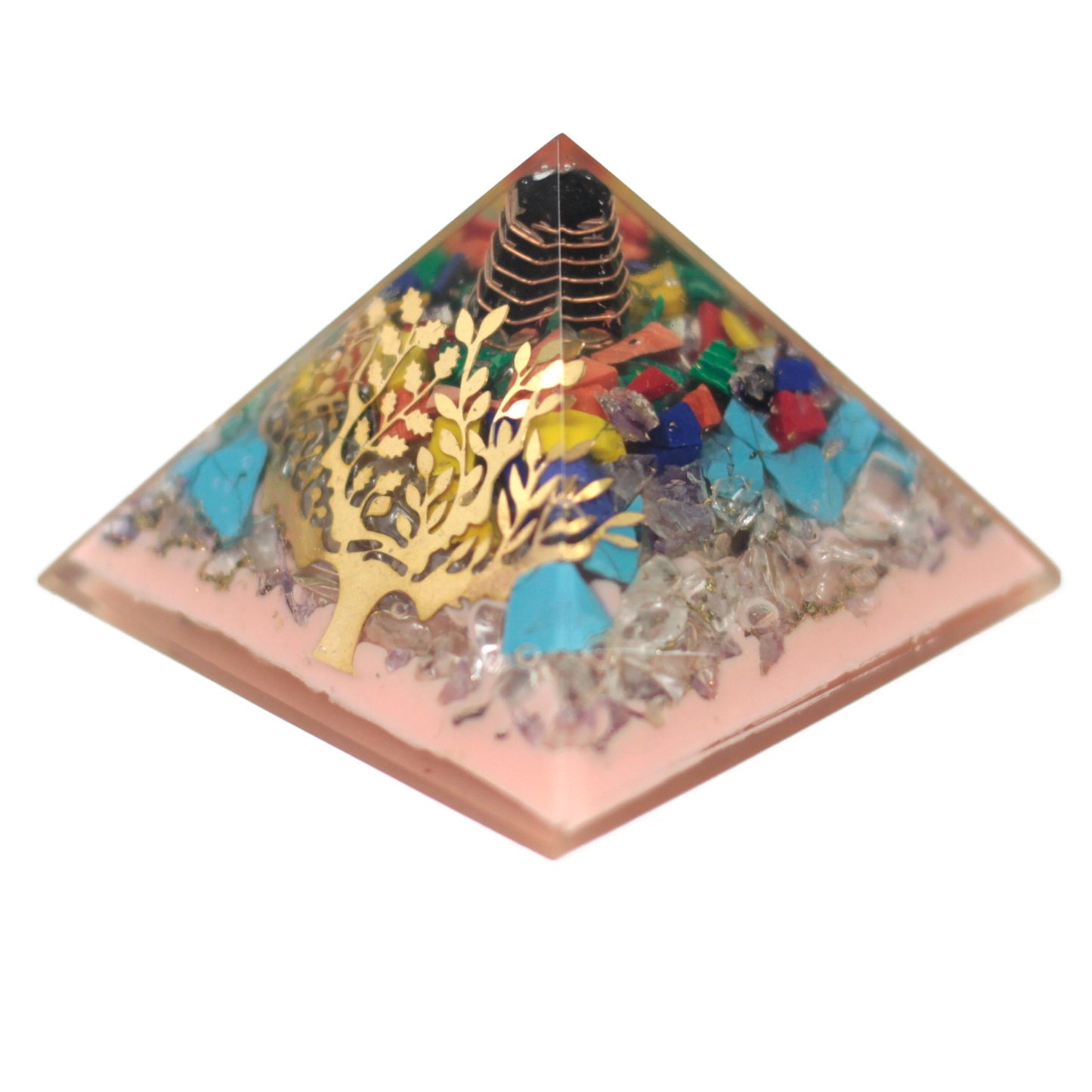 Orgonite Pyramid - Tree (earth base) 70mm