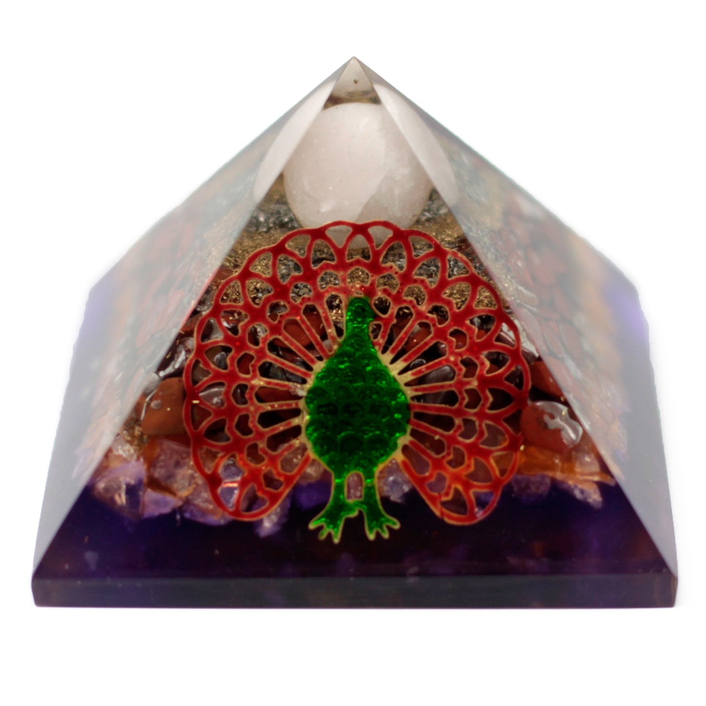 Orgonite Pyramid - Peacock - 80mm