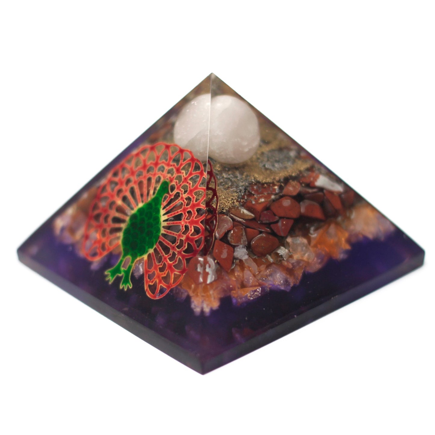 Orgonite Pyramid - Peacock - 80mm