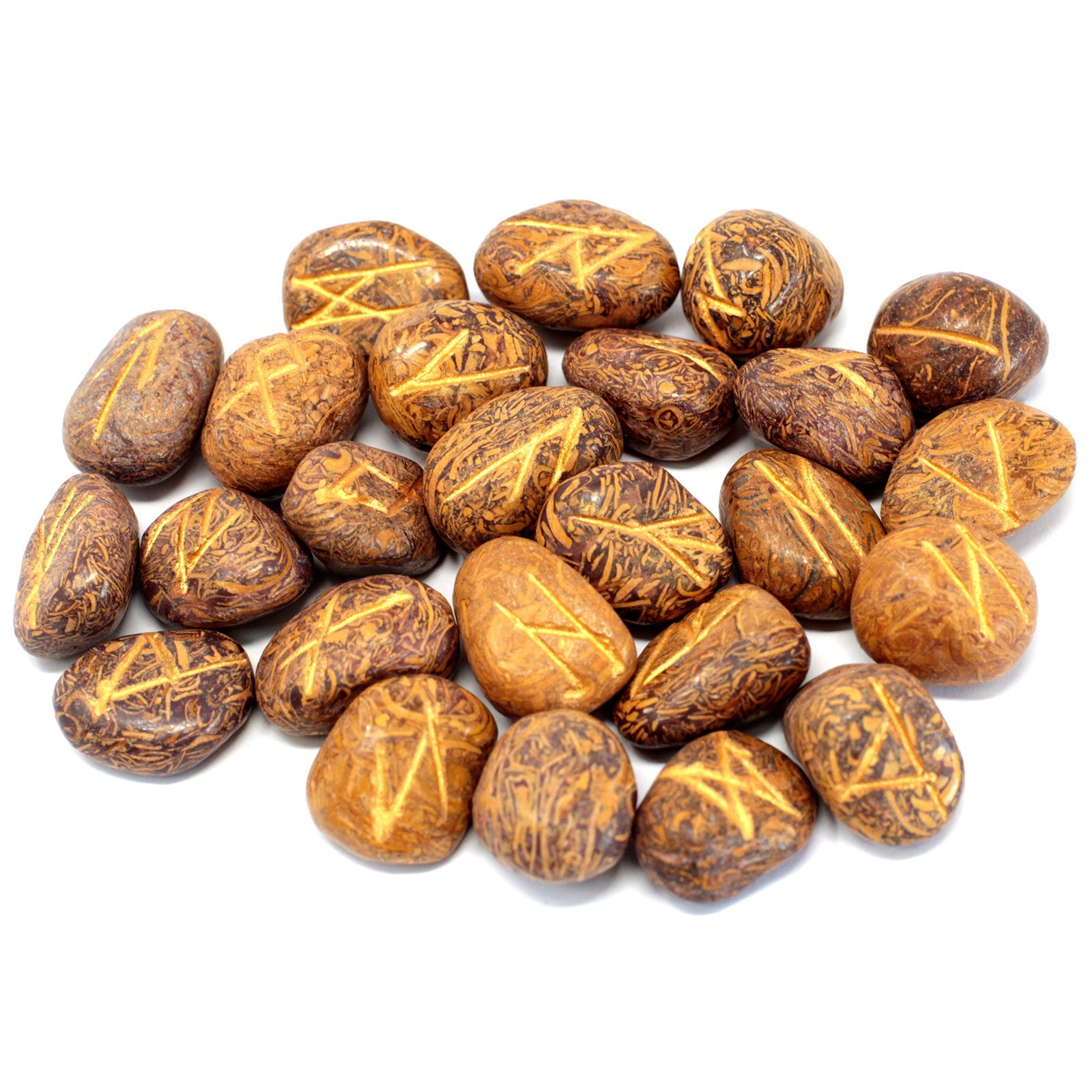 Rune Stone Set in Pouch - Snake Jasper