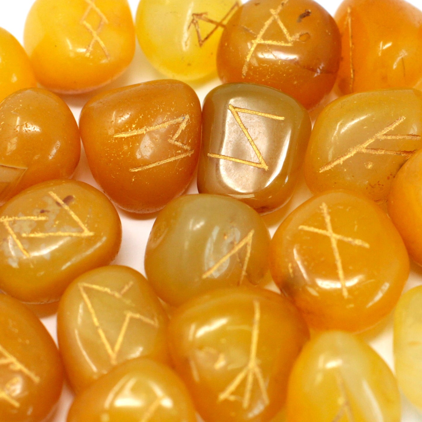 Rune Stone Set in Pouch- Yellow Onyx