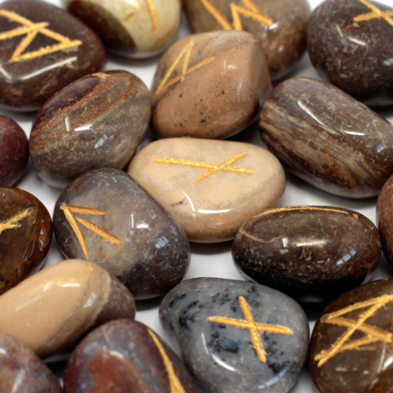 Rune Stone Set in Pouch - Fancy Jasper