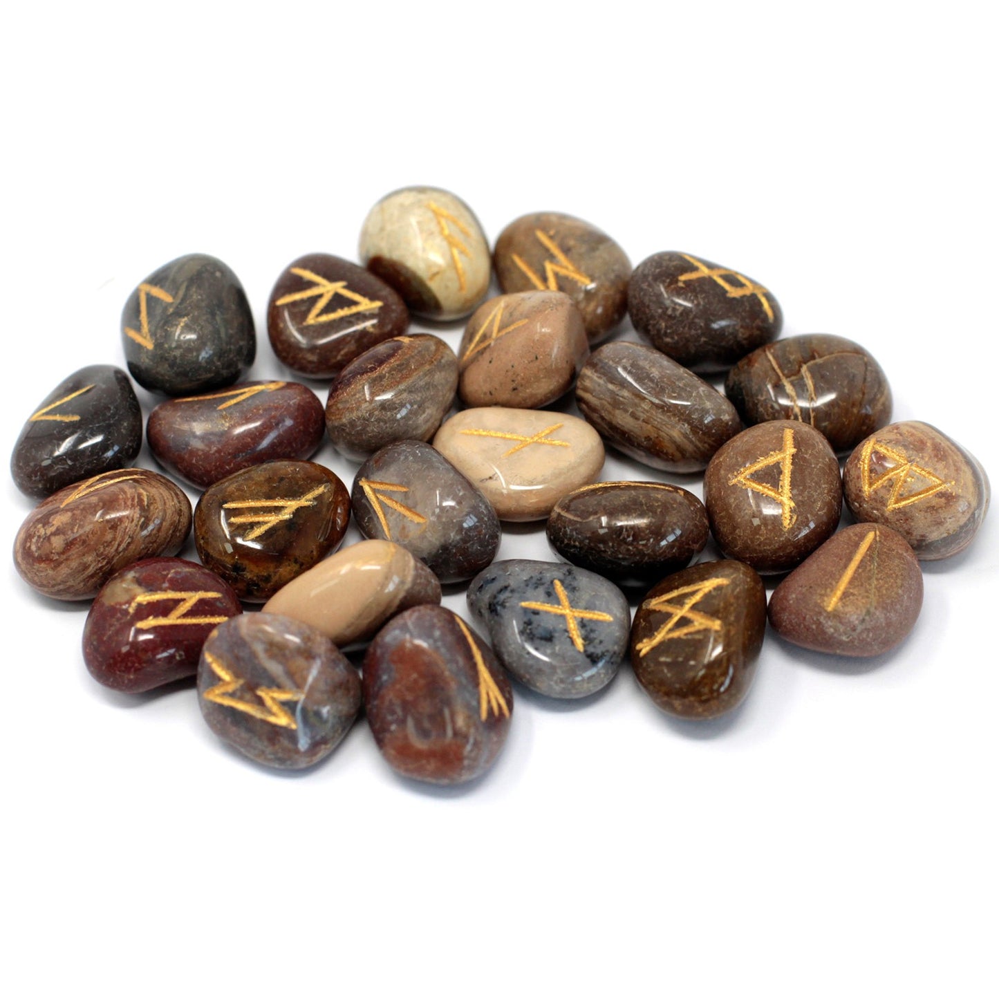 Rune Stone Set in Pouch - Fancy Jasper