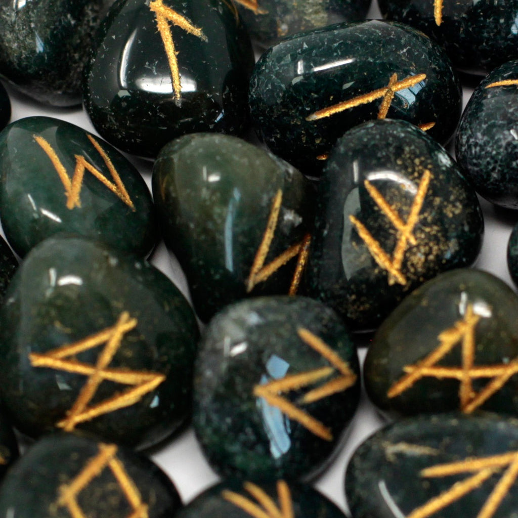 Rune Stone Set in Pouch  - Bloodstone