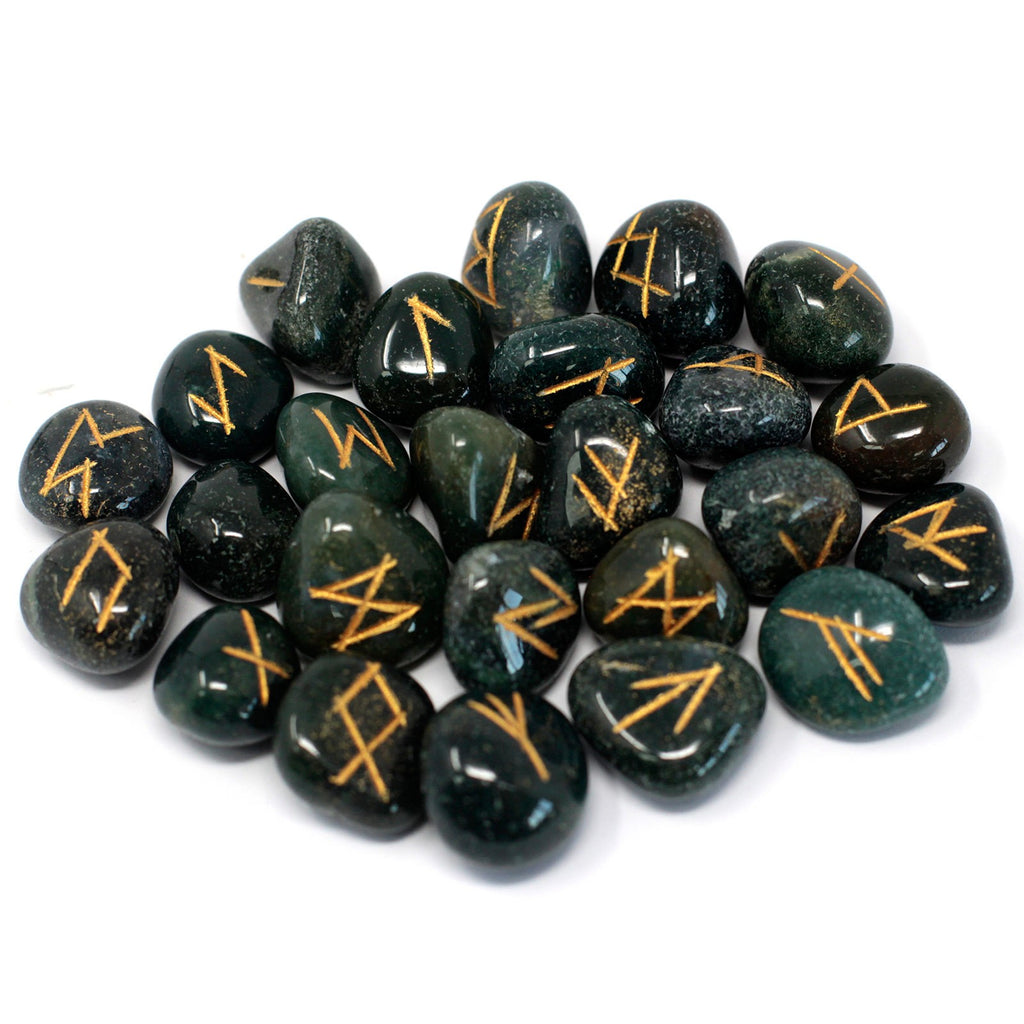 Rune Stone Set in Pouch  - Bloodstone